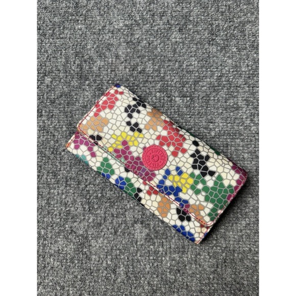 Kipling Handbags - Womens Nylon Kipling Multicolor Floral Zip Wallet Clutch, Size One Size